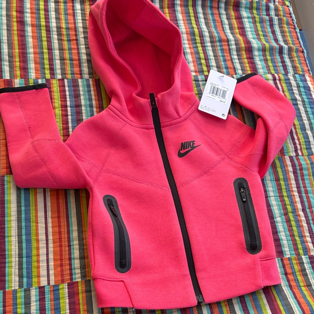 Nike Aster Pink Hoodie with Black Details size 2T new tags